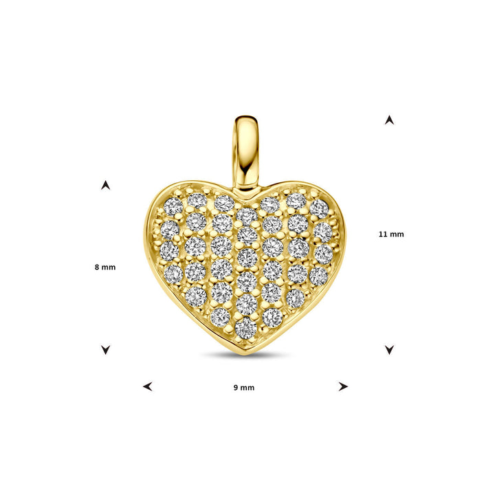 Anhänger Herz und Diamant h si 14K Gelbgold