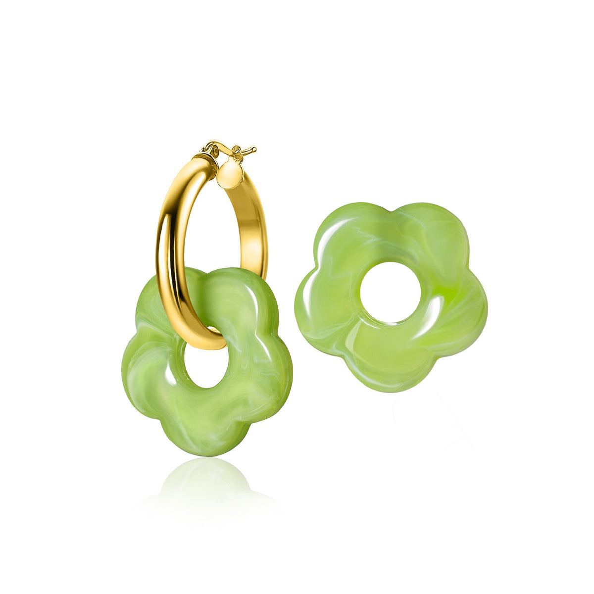 Zinzi Ohranhänger Blume hellgrün ZICH2720G