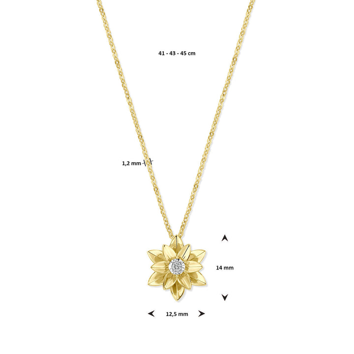 Halskette Diamant 0.03ct h si 41 - 43 - 45 cm 14K Bicolor Gold Gelb/Weiß