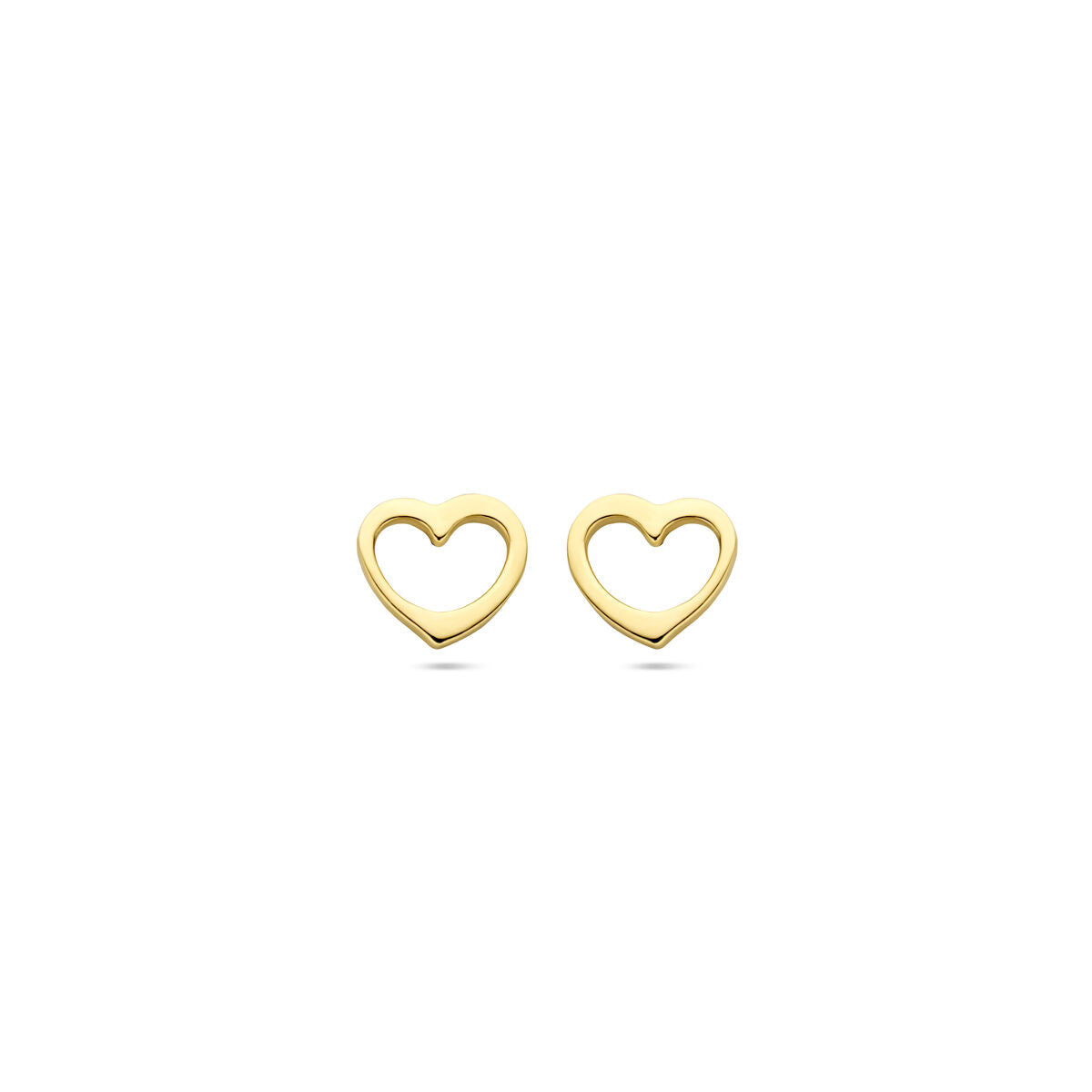 Ohrstecker in Herzform aus 14K Gelbgold, 5 mm groß