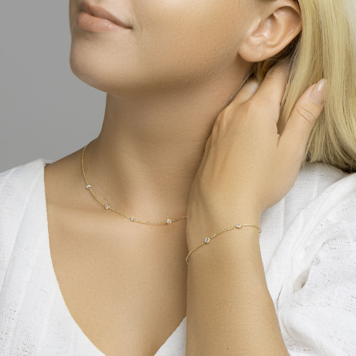 Vergoldetes Silberarmband mit Zirkonia – 925 Silber