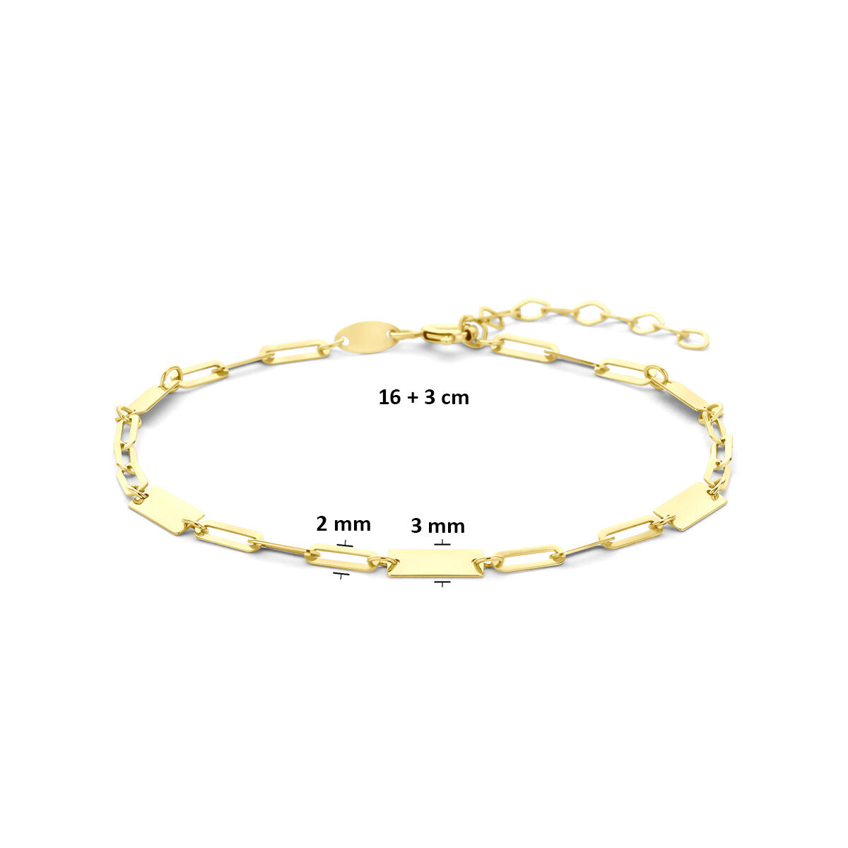 Gelbgoldfarbenes Armband mit Plättchen – 9k