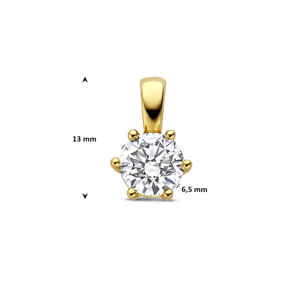Goldanhänger mit Labor-Diamant – 14 Karat Gelbgold