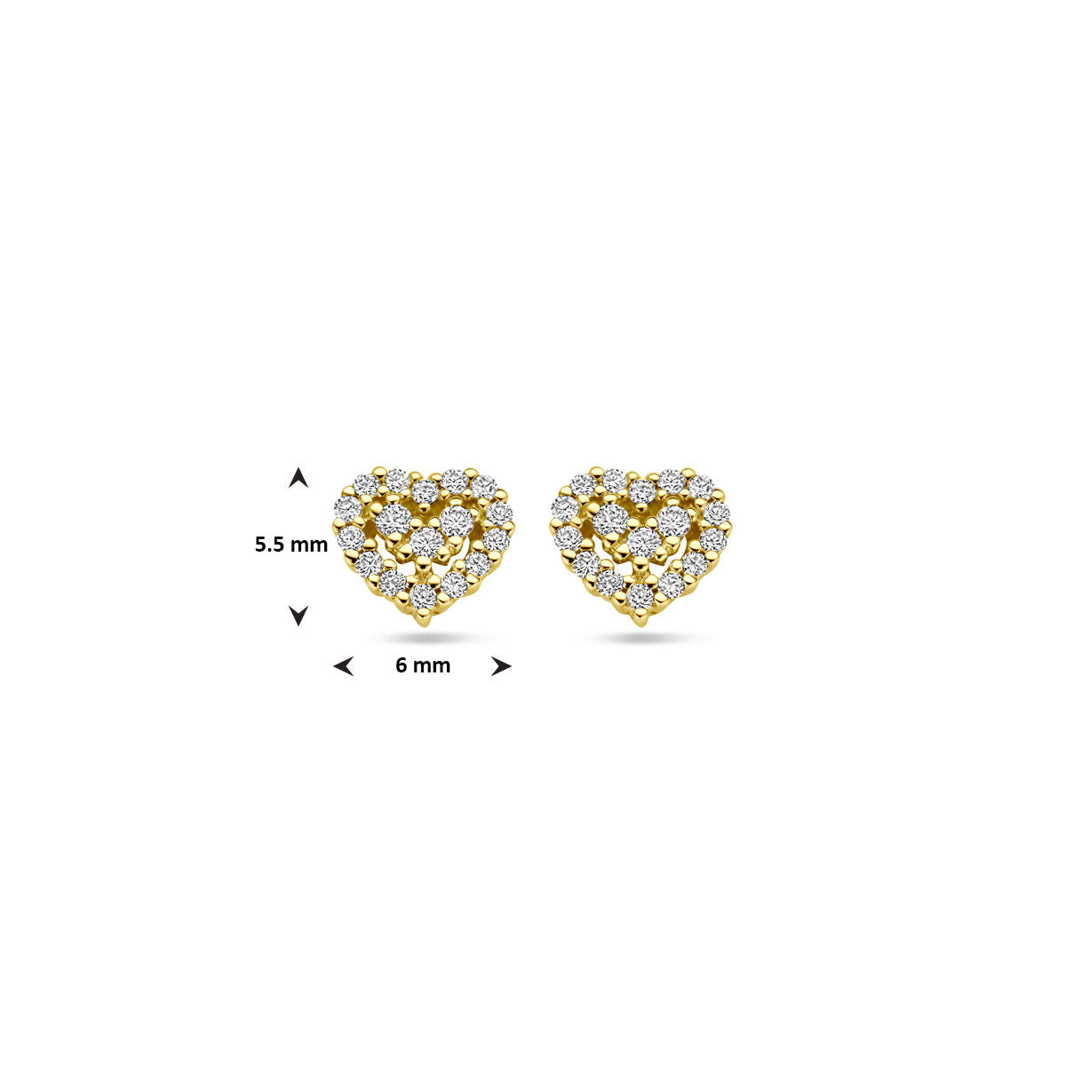 Ohrstecker Herz Diamant 0,16ct (2x 0,08ct) h si 14K Gelbgold