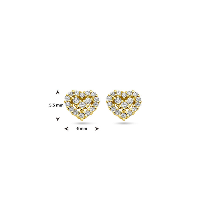 Ohrstecker Herz Diamant 0,16ct (2x 0,08ct) h si 14K Gelbgold