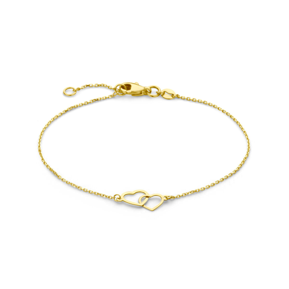 Armband aus 14K Gold mit herzförmigem Anhänger und feiner Gliederkette