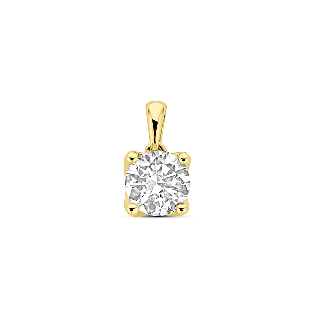 Hänger mit 1,00 ct lab-grown Diamant in rundem Schliff, gefasst in 14K Gelbgold