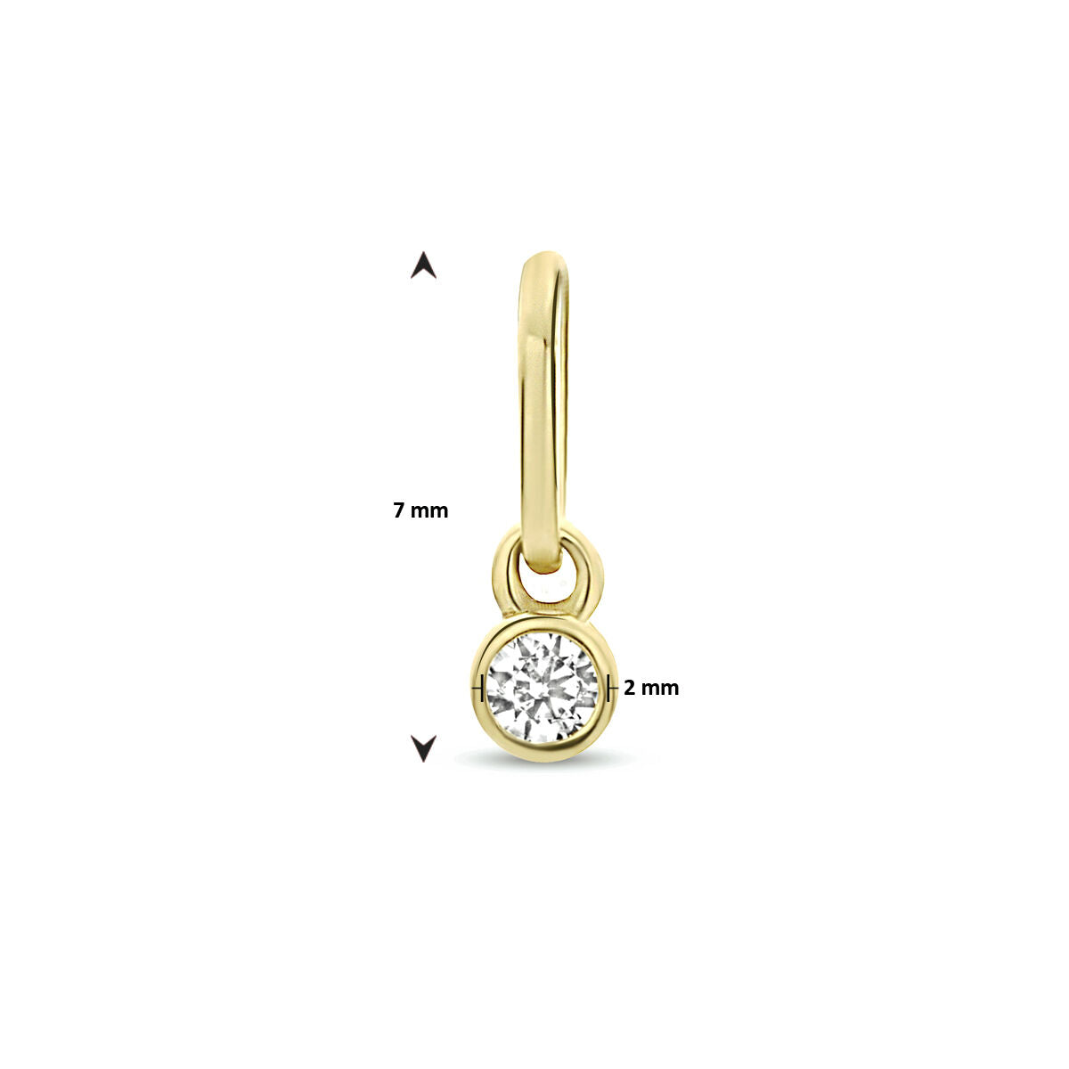 Anhänger runder Zirkonia 14K Gelbgold