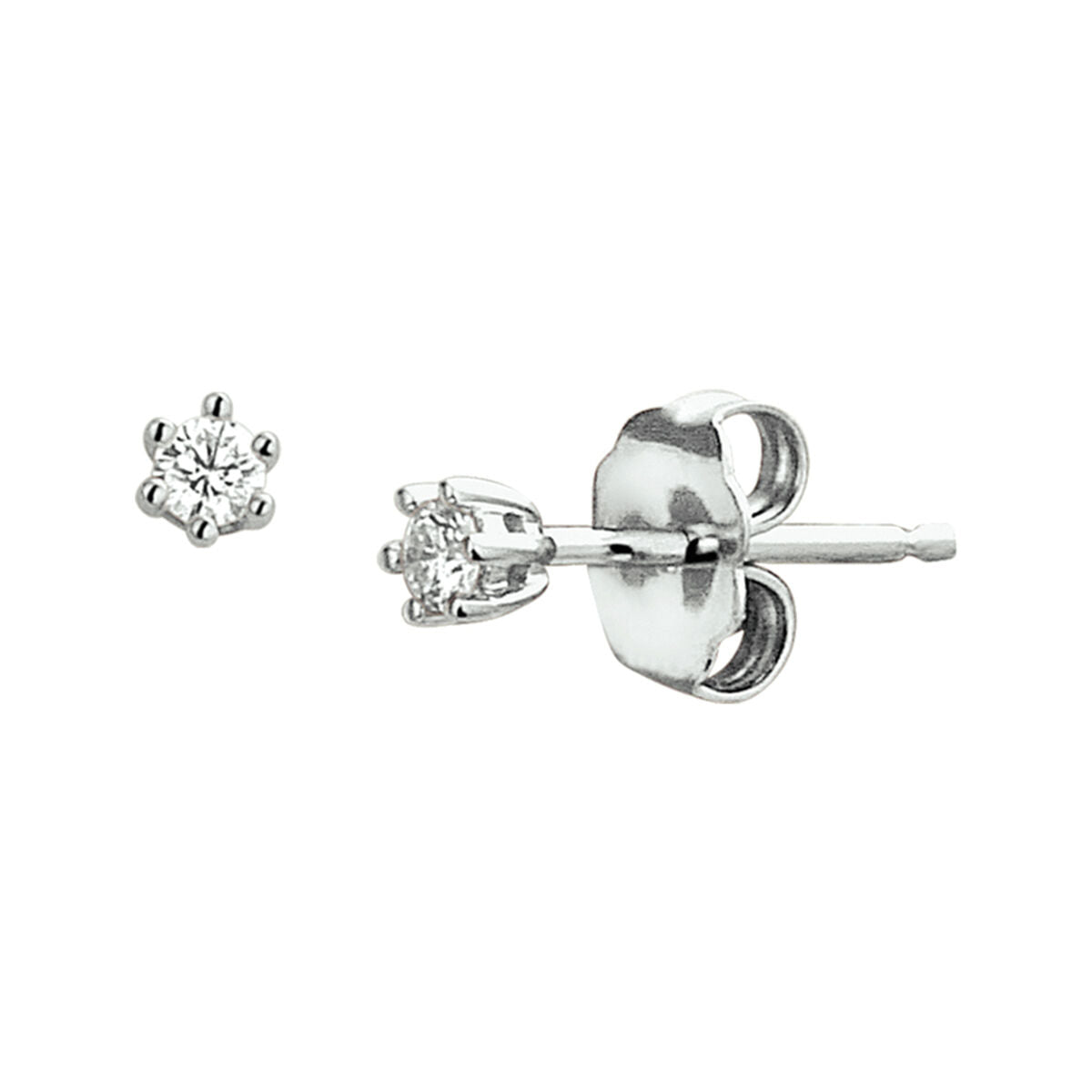Ohrstecker aus 14K Weißgold mit zwei Diamanten von insgesamt 0,10 ct (2x0,05 ct)