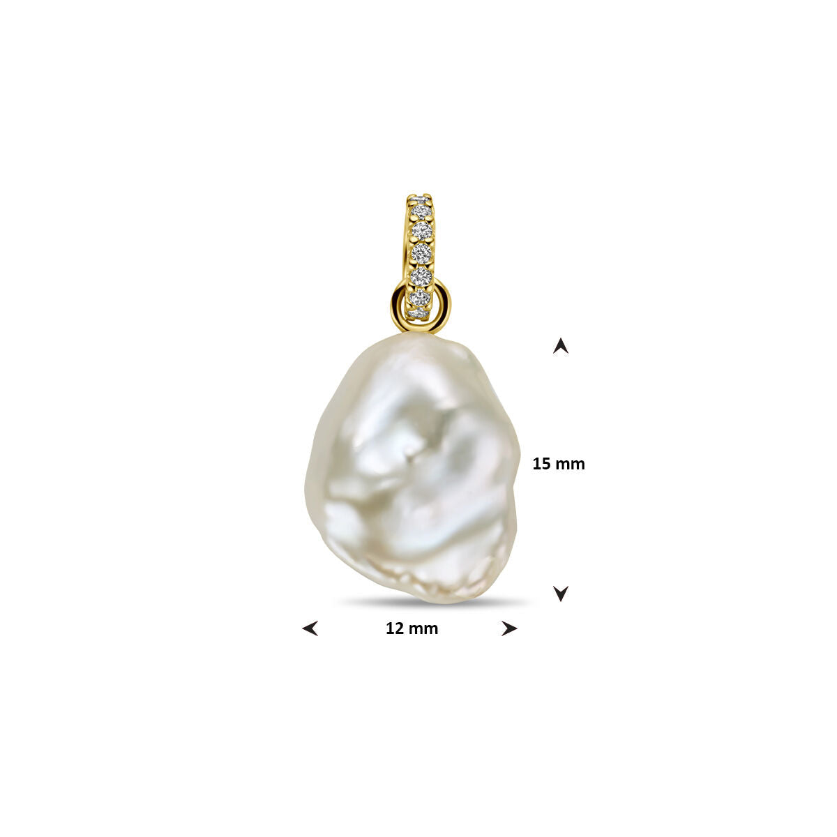 Anhänger Perle und Diamant 0,04 ct H SI 14 K Gelbgold