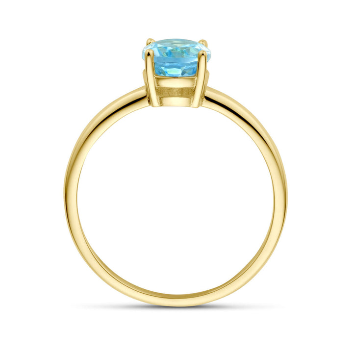 Ring Blautopas 14K Gelbgold