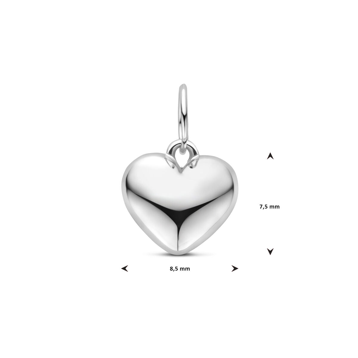 Anhänger Herz 12,5 mm Silber rhodiniert
