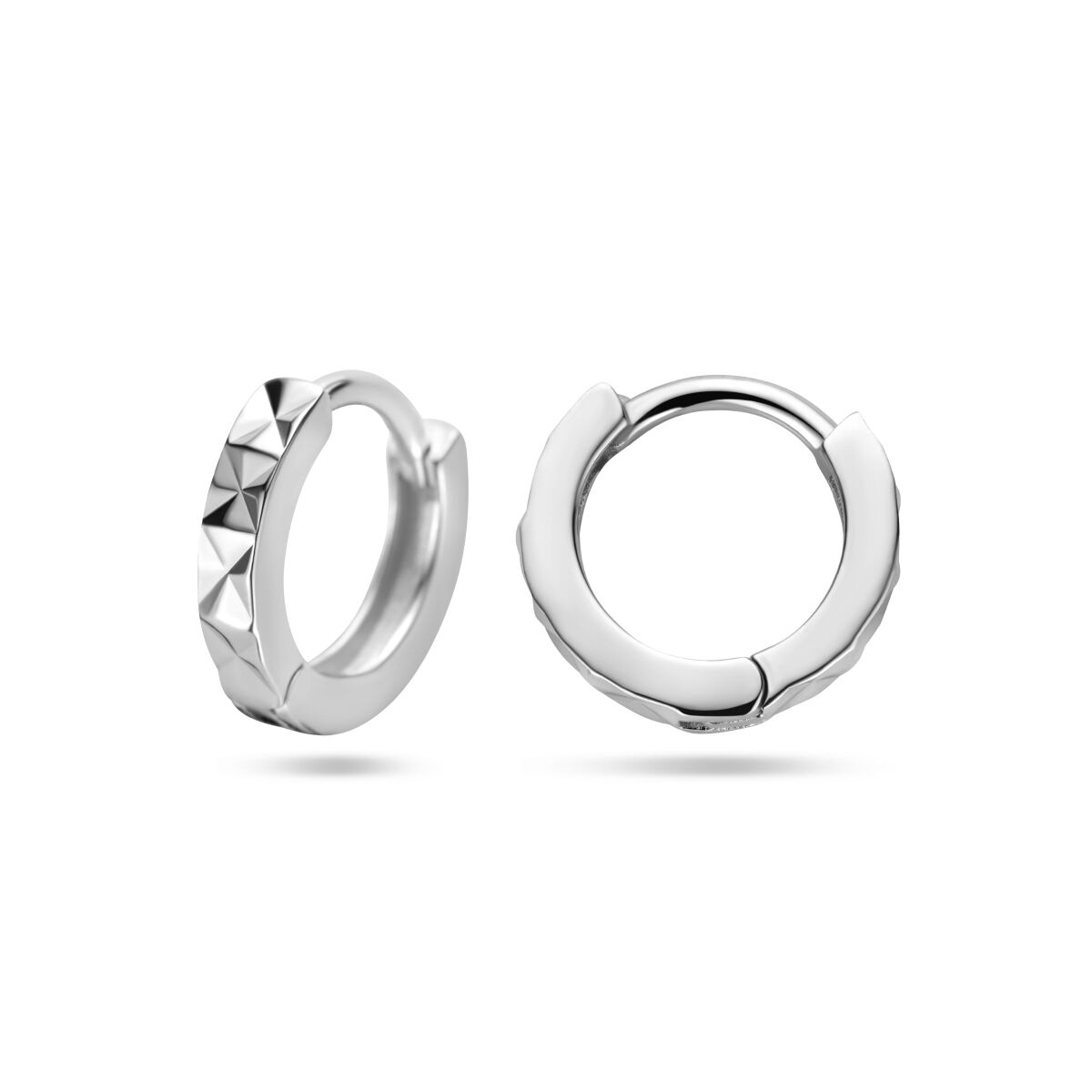 Ohrhänger aus diamantiertem, rhodiniertem Silber