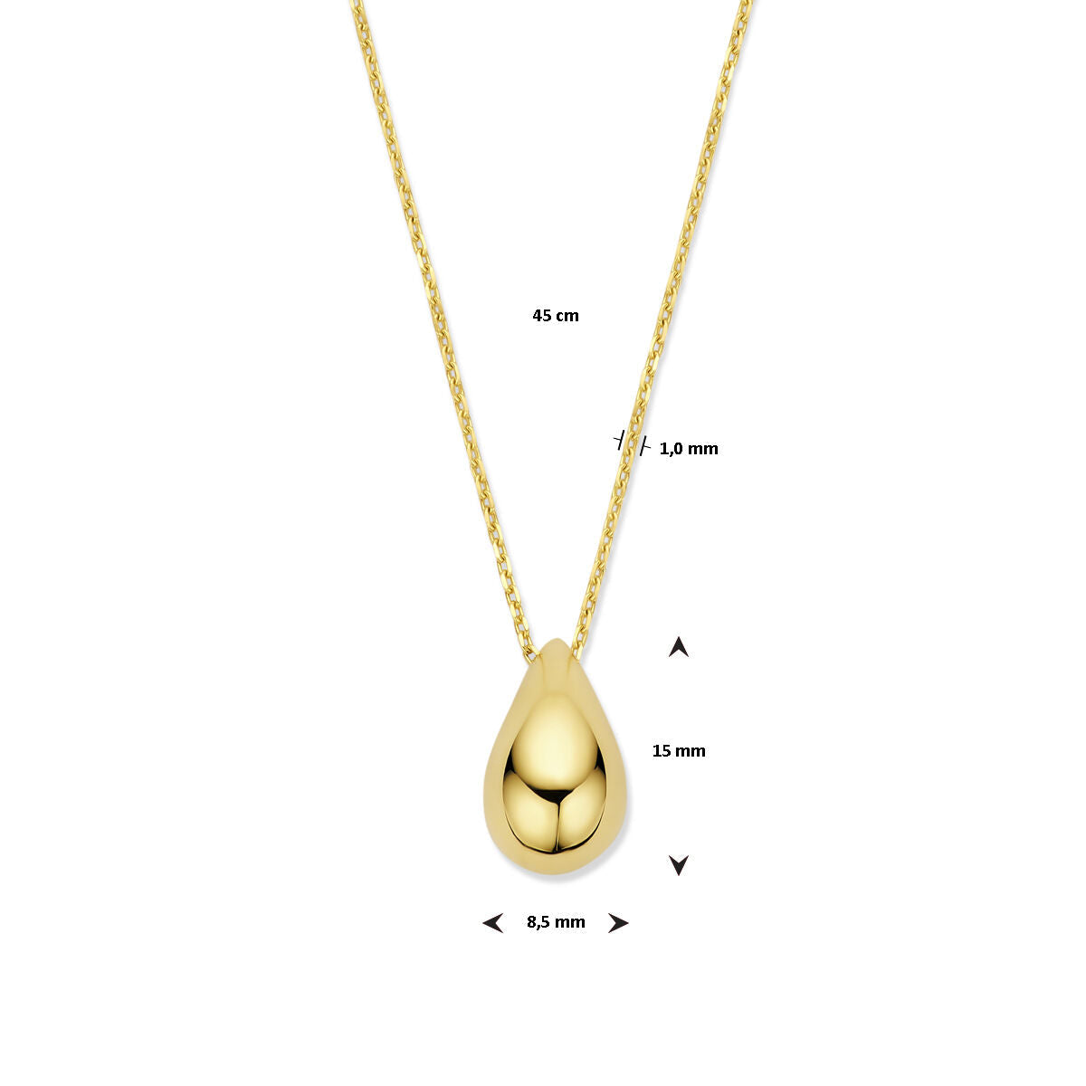 Halskette 45 cm 14K Gelbgold
