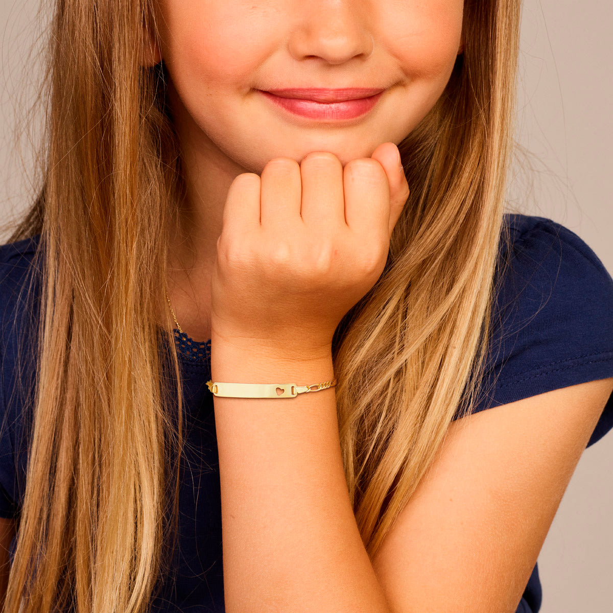 9k graveerarmband hart 9K geel