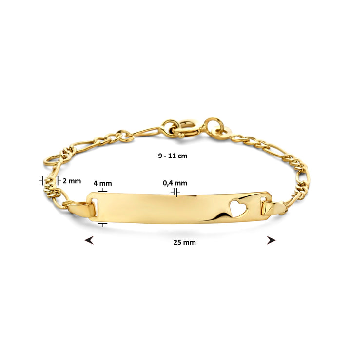 9k graveerarmband hart 9K geel