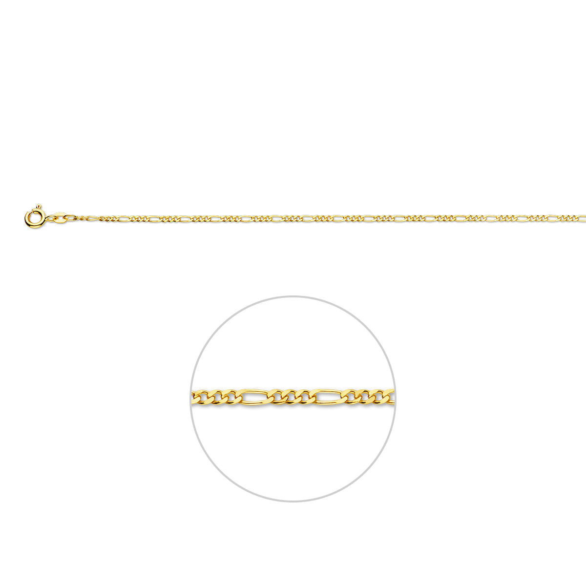 Figaro-Armband aus 9K Gelbgold mit 1,9 mm breiten Gliedern