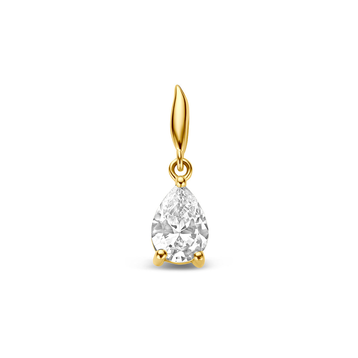 Hänger aus 9K Gelbgold mit 8 mm Zirkonia in Tropfenform