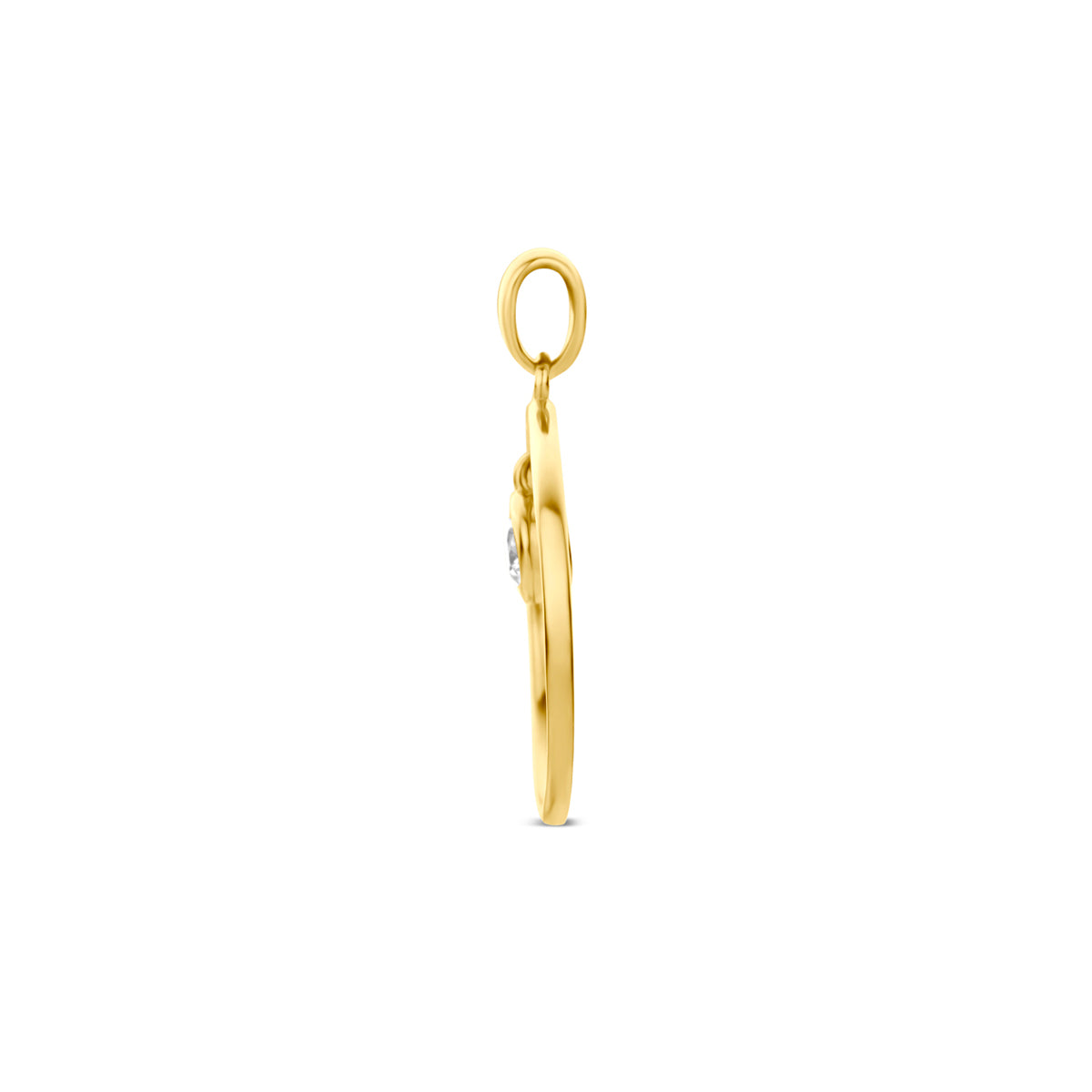9k hanger rond zirkonia 9K geel