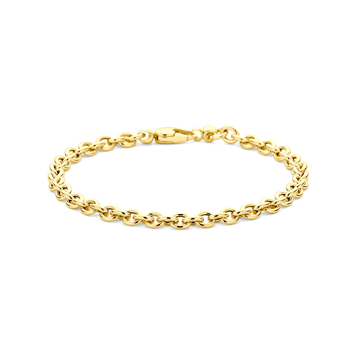 Armband aus 9K Gelbgold, 4,5 mm breit, 18,5 cm lang mit Karabinerverschluss