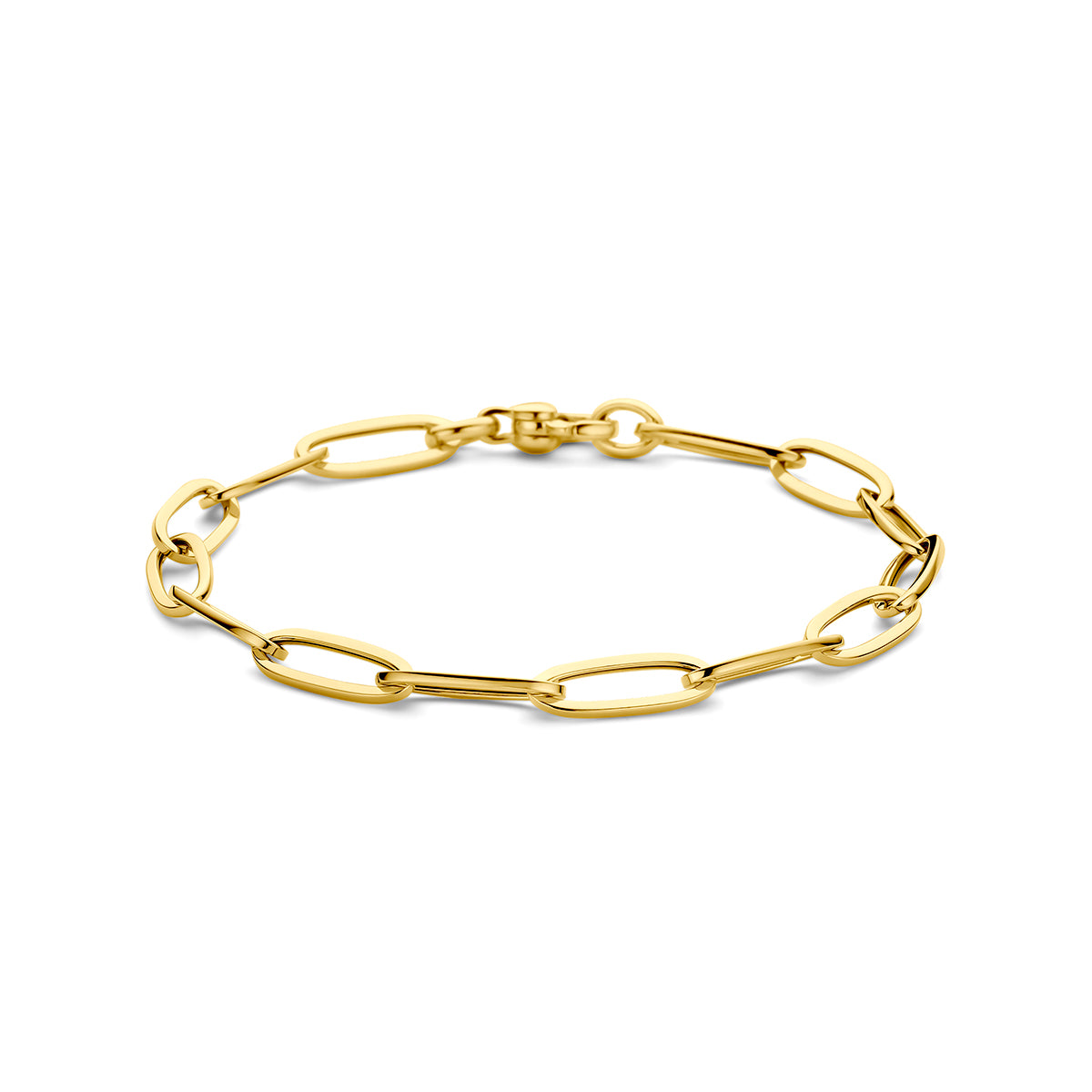 Armband aus 9K Gelbgold mit ovalen Gliedern, 5,7 mm breit und 20 cm lang