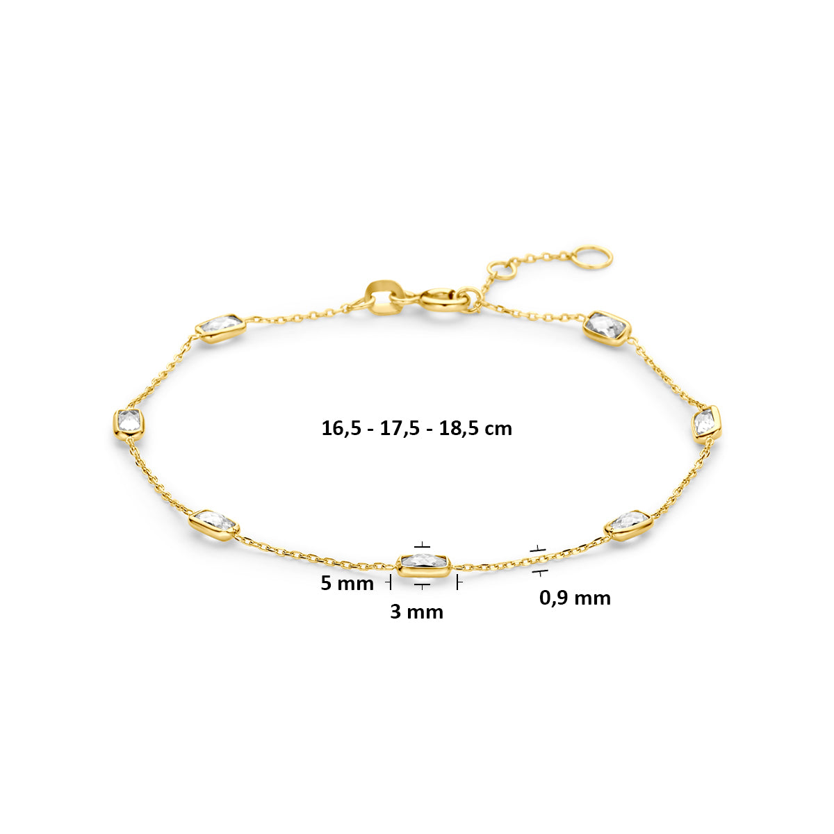 9k armband zirkonia 9K geel