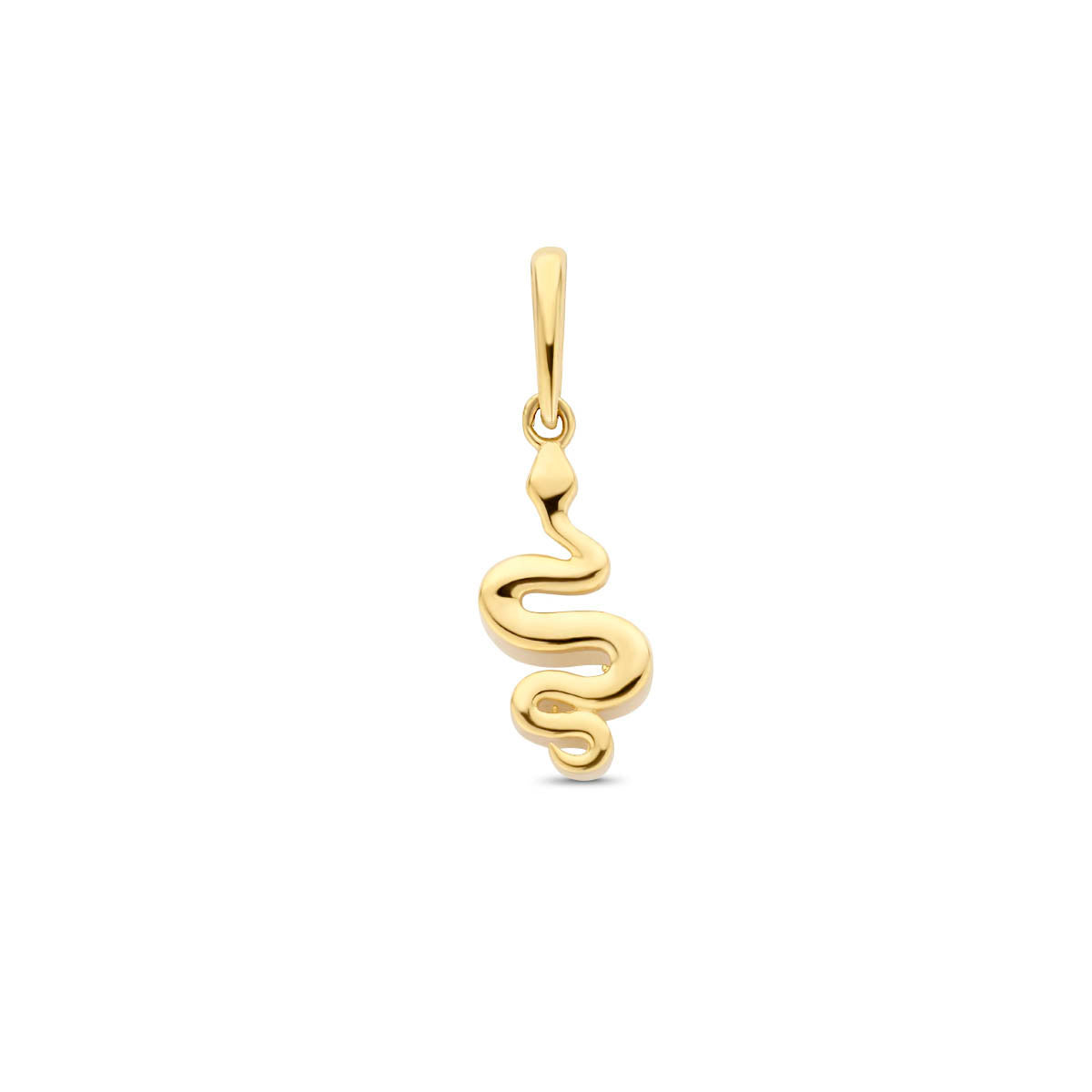 Hänger in Form einer Schlange aus 9K Gelbgold, 12,5 mm lang