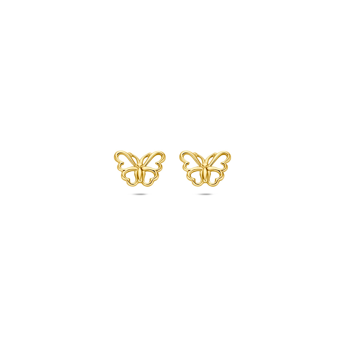 Ohrstecker in Form von Schmetterlingen aus 9K Gelbgold, 4,5 mm groß