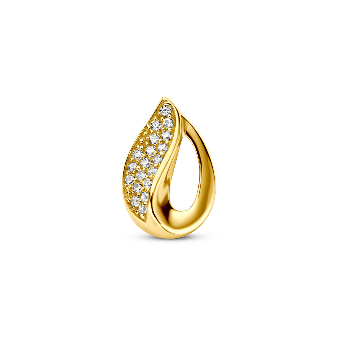 Hänger aus 9K Gelbgold mit Zirkonia, 12 mm, in tropfenförmigem Design