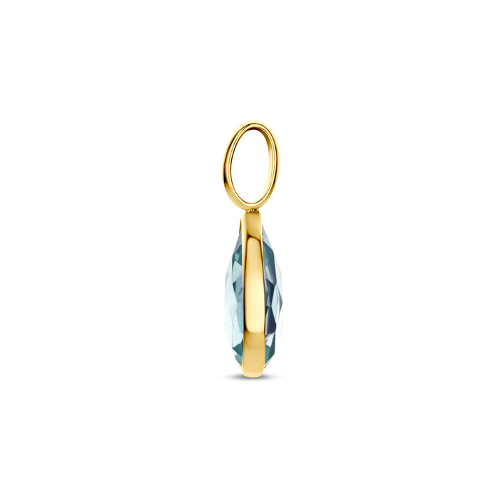 9k hanger blauw topaas 9K geel