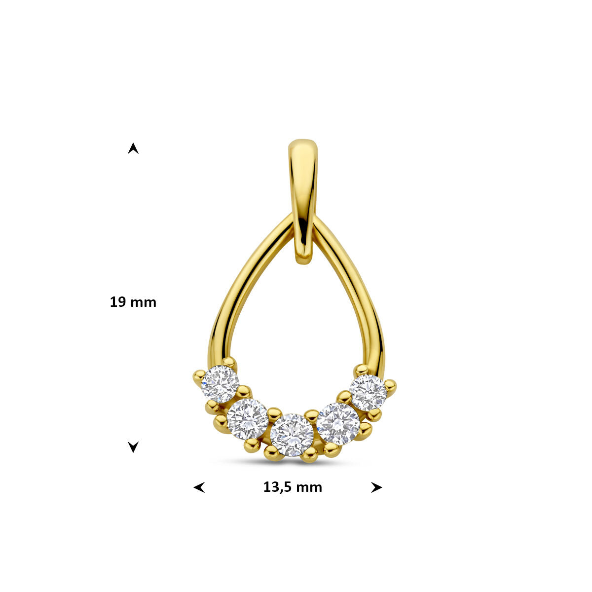 Goldanhänger mit Labor-Diamant – 14 Karat Gelbgold