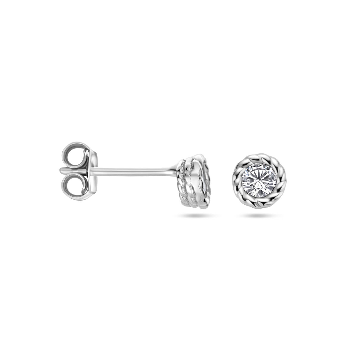 Ohrstecker Zirkonia Silber rhodiniert