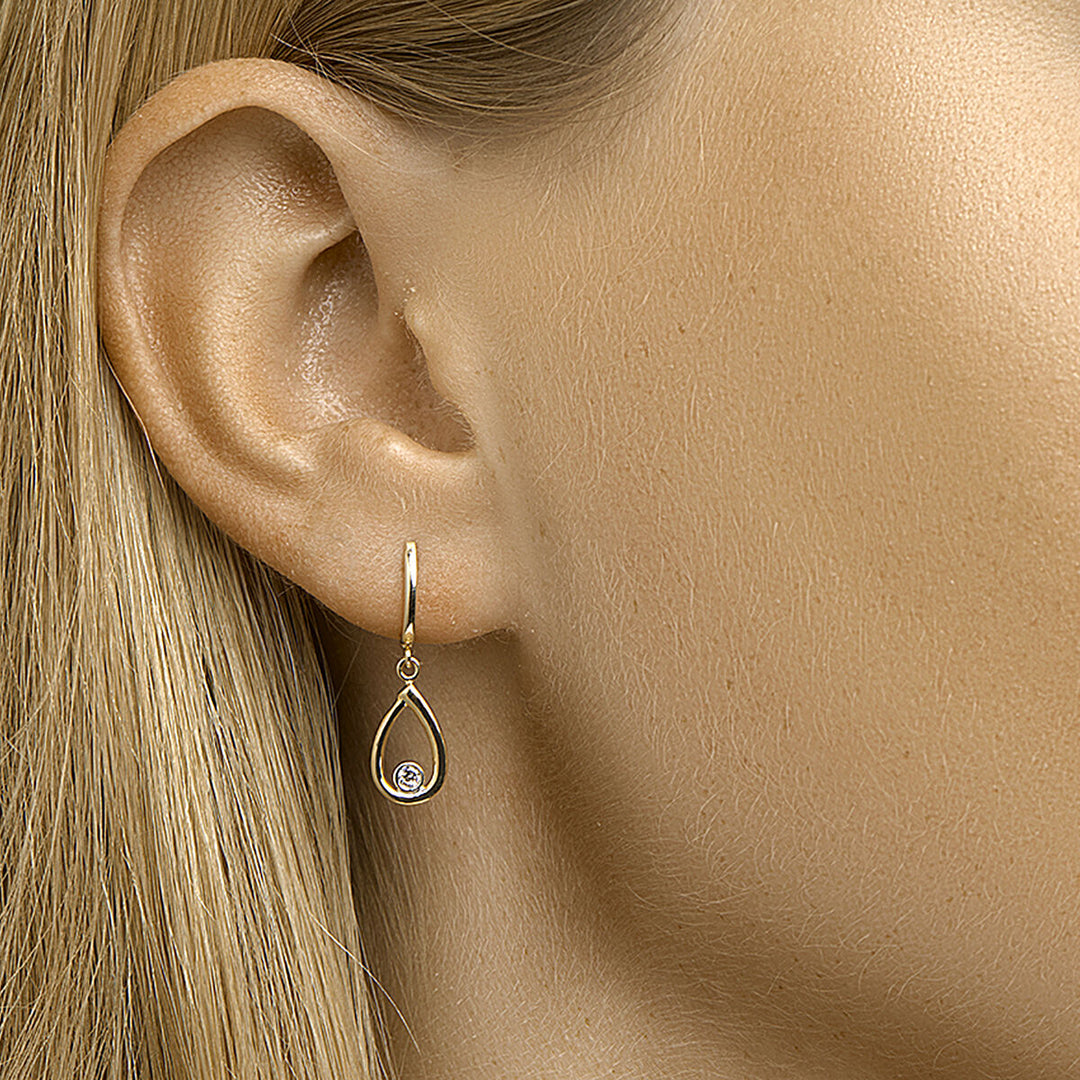 Ohrringe Zirkonia 14K Gelbgold
