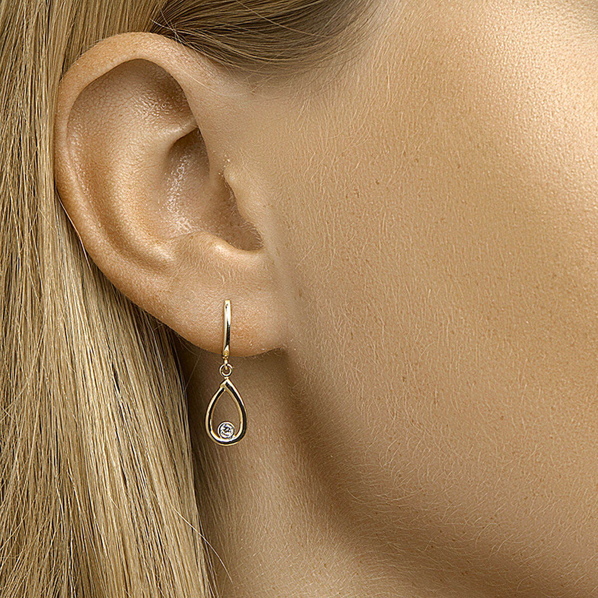 Ohrringe Zirkonia 14K Gelbgold