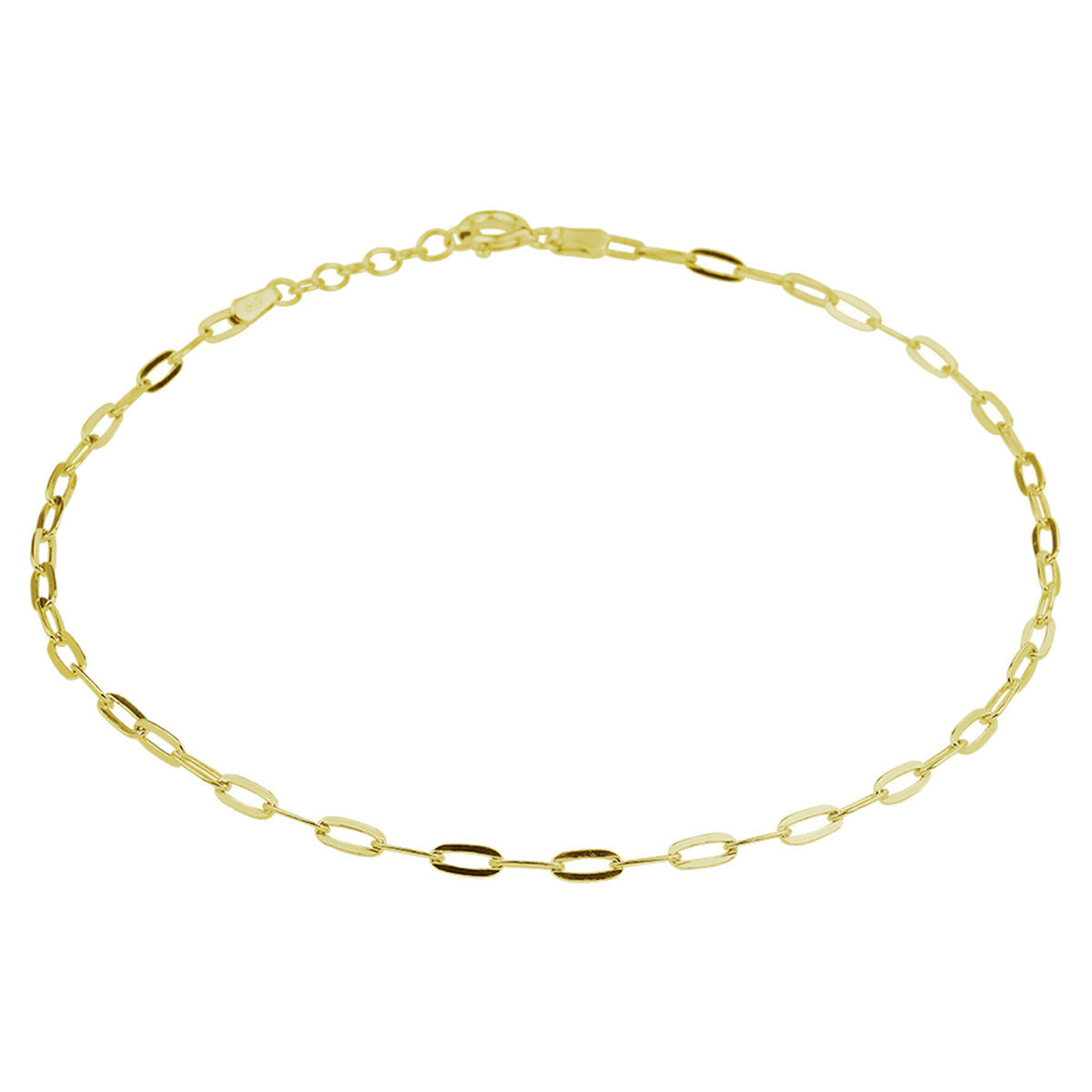 Einzelarmband mit ovalen Gliedern, vergoldet in Gelb, 24 + 2 cm lang