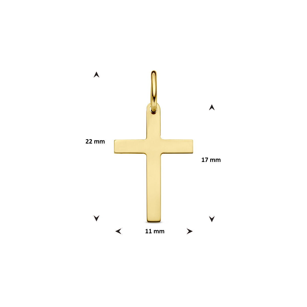 Anhänger Kreuz 14K Gelbgold
