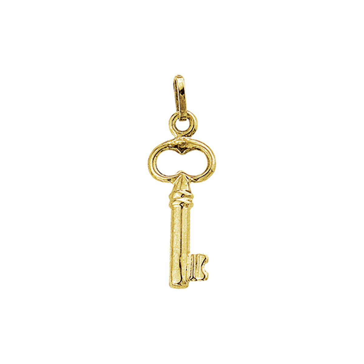 De Van der Kooij Collectie hanger sleutel 14K geelgoud heeft een sierlijk vintage ontwerp en een lus aan de bovenkant voor een ketting.