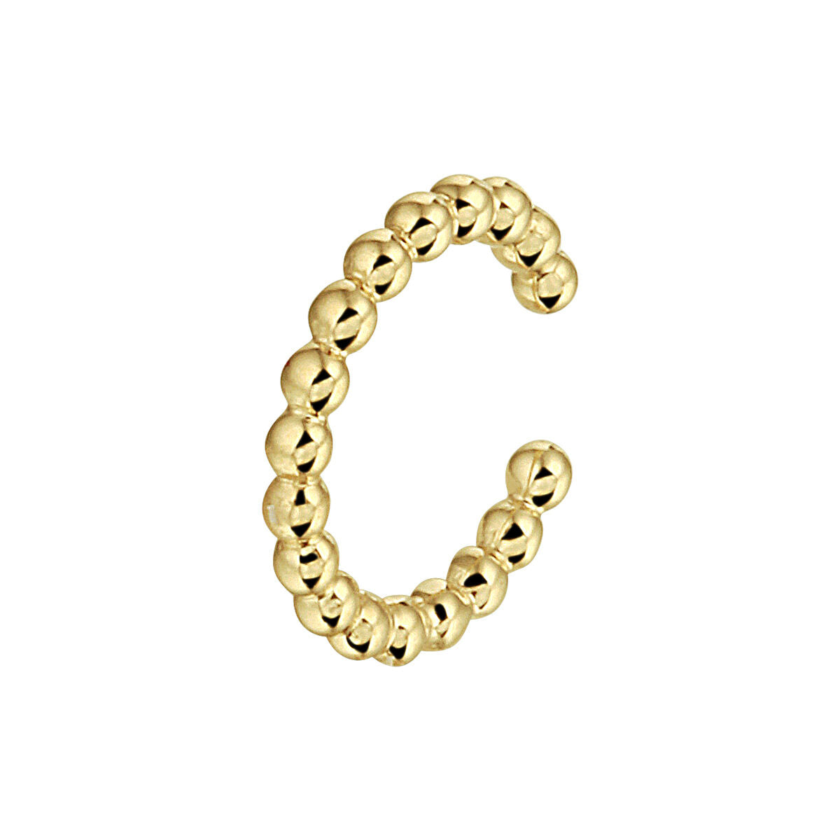 Ear cuff aus 14K Gelbgold mit kugelförmigen Details in geschwungener Form