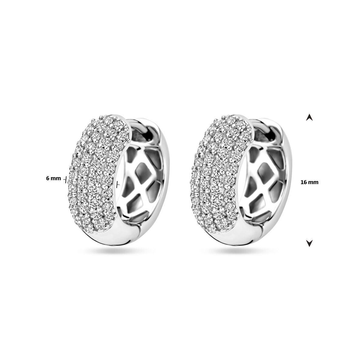 Klappcreolen Zirkonia 16,5 mm Silber rhodiniert