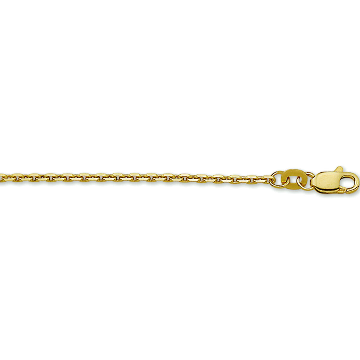 Collier aus 14K Gelbgold mit diamantierten 1,6 mm Ankerkettengliedern und Karabinerverschluss