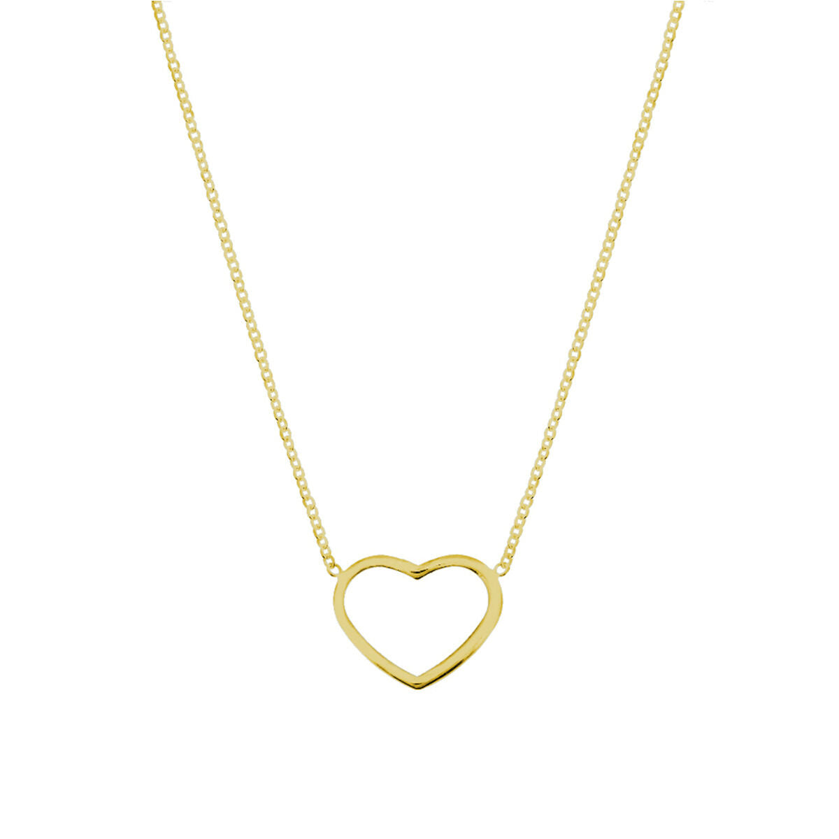 Collier mit herzförmigem Anhänger aus vergoldetem Silber in Gelb und feiner Kette