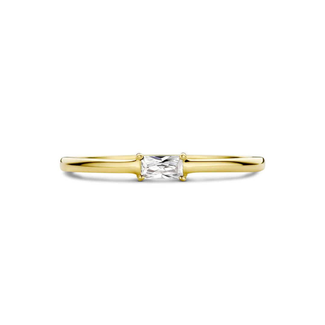 Ring mit Geburtsstein-Zirkonia April 14K Gelbgold