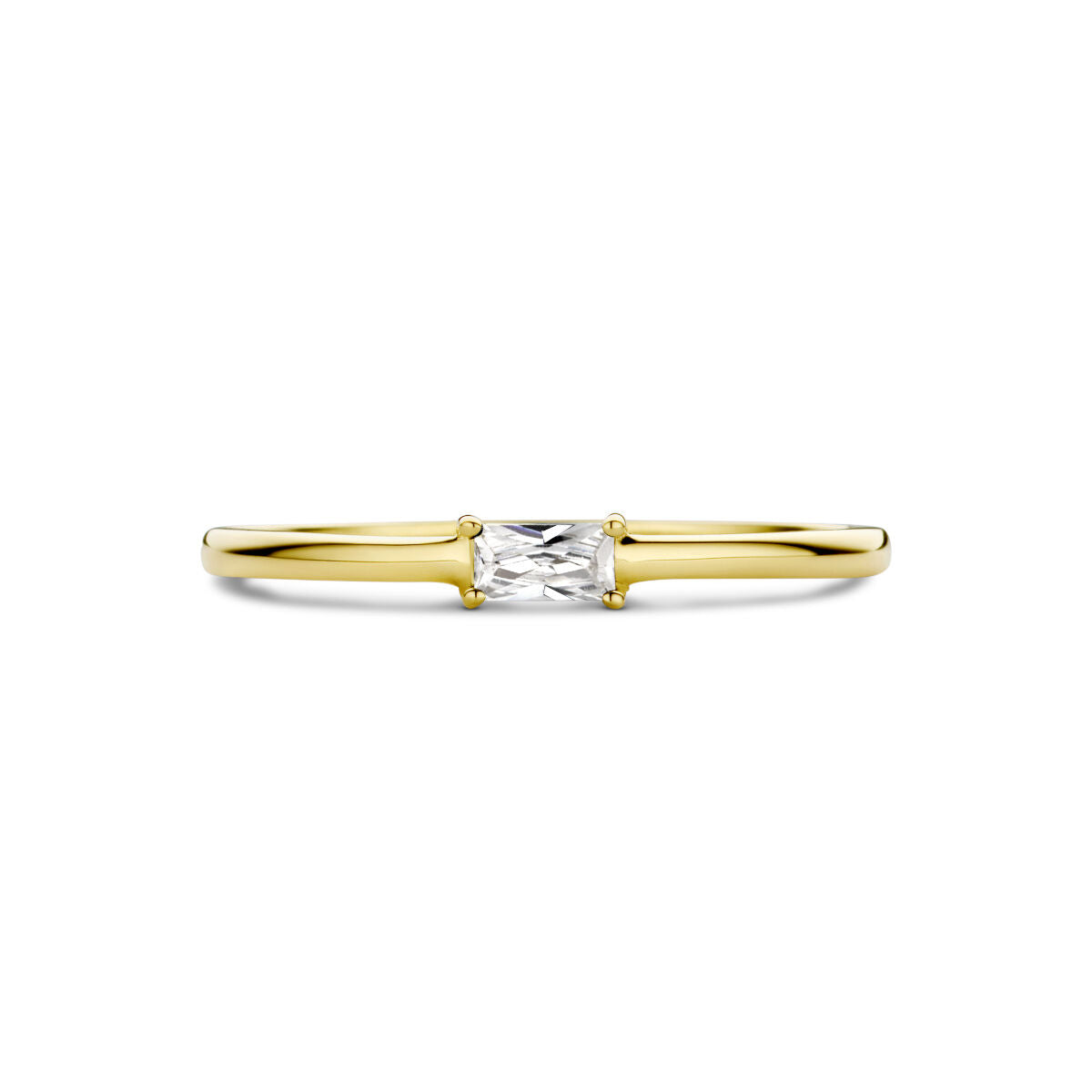 Ring mit Geburtsstein-Zirkonia April 14K Gelbgold