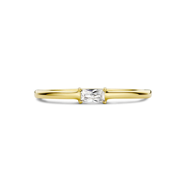 Ring mit Geburtsstein-Zirkonia April 14K Gelbgold