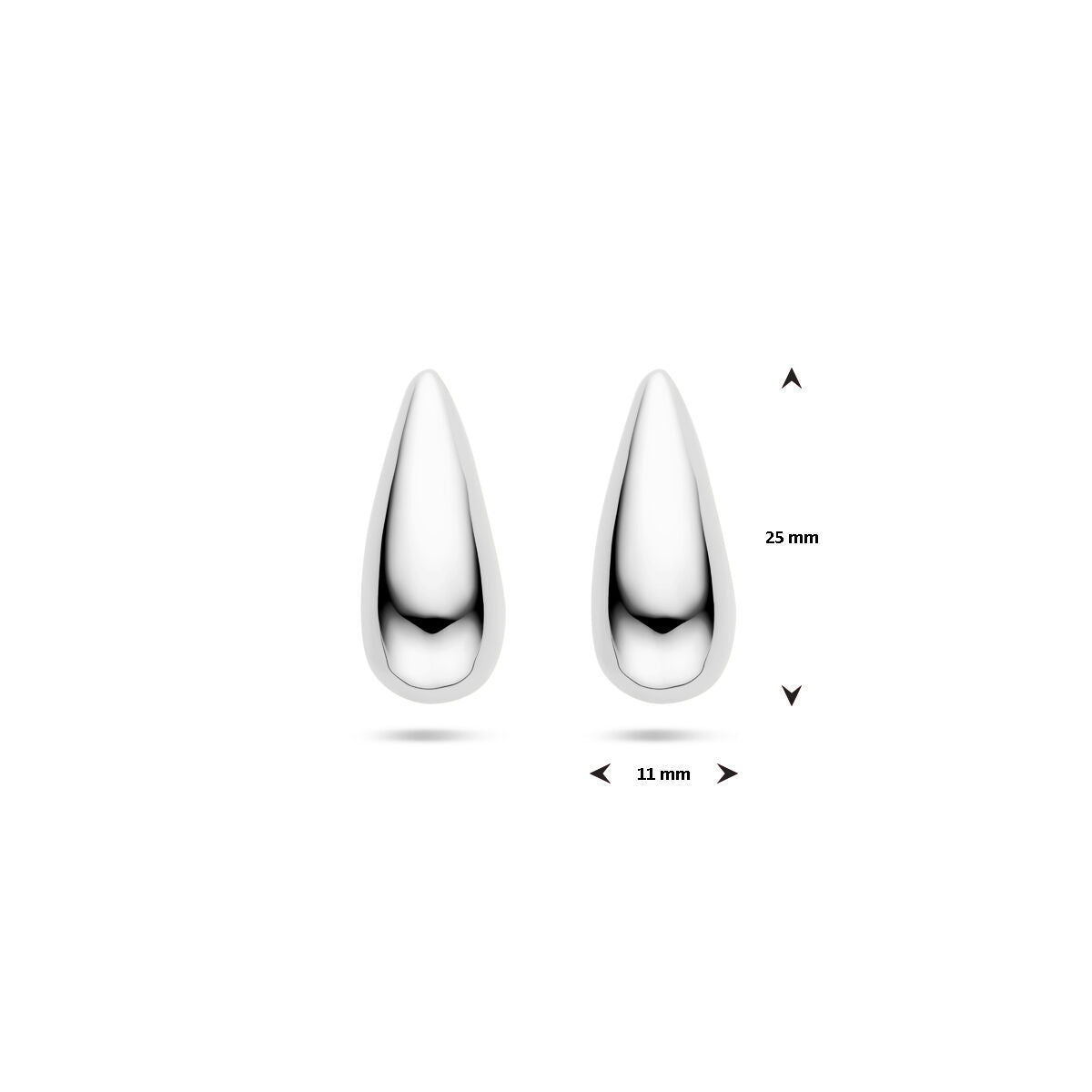 Ohrstecker Tropfen 25 mm Silber rhodiniert