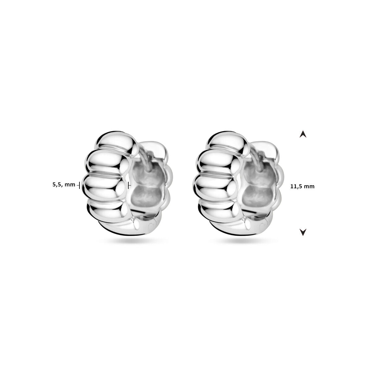Klappcreolen 11,5 mm Silber rhodiniert
