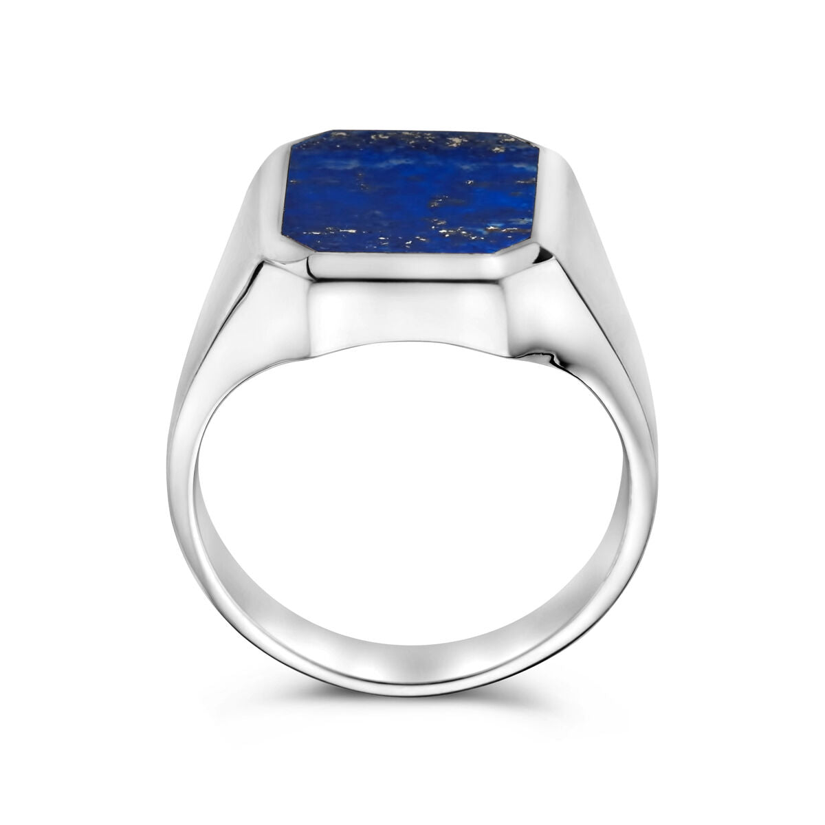Siegelring massiv Lapis 13 x 11mm Silber rhodiniert