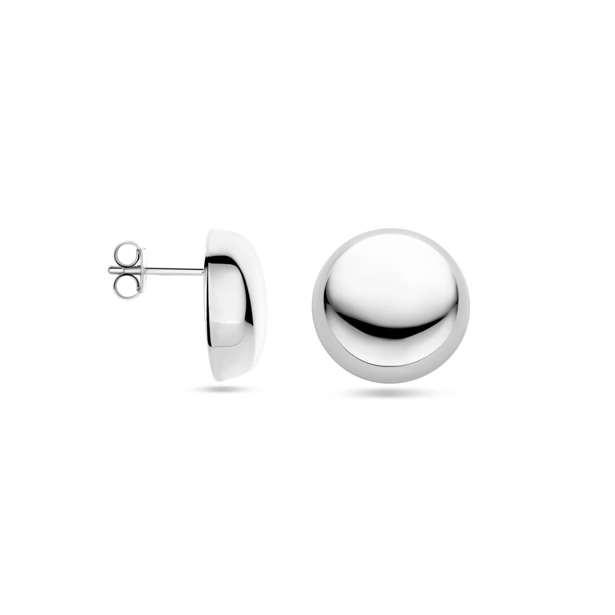 Ohrstecker Knopf rhodiniertes Silber