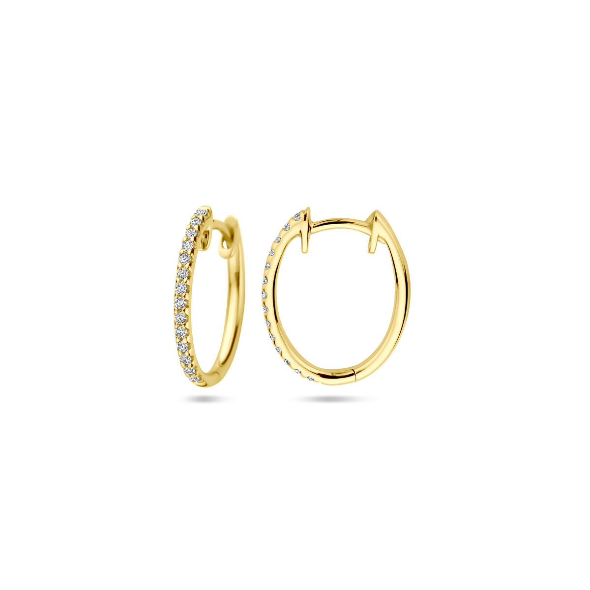 Klappcreolen Diamant H SI 1,5 mm Rohr 14K Gelbgold