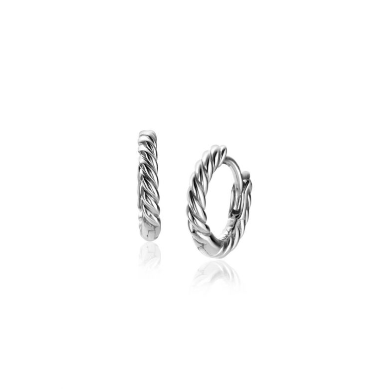 Ohrringe aus Silber mit gedrehter Form und schmalem Design